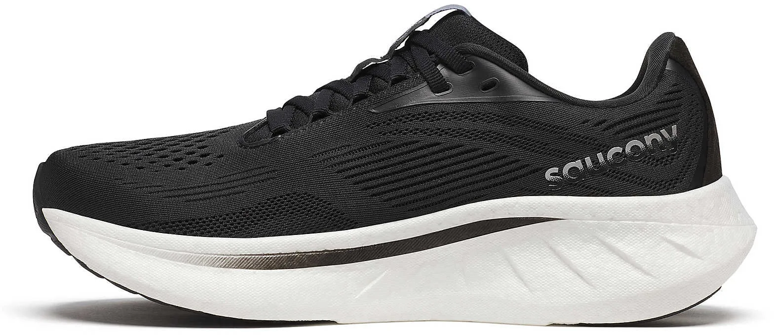 Saucony Ride 18 WIDE FIT Womens Running Shoes - Black Supportive Midsole Arch