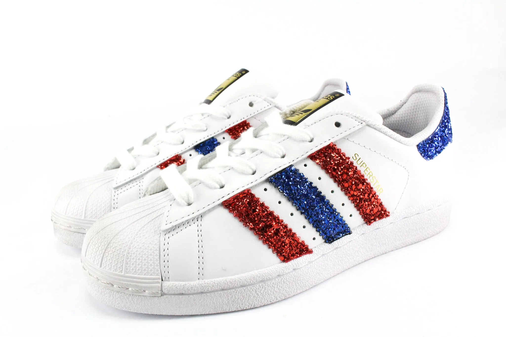 Functional Shoes Adidas Superstar Red & Bluette Glitter
