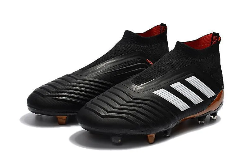 New Adidas Predator FG Soccer Cleats Shoes Black White Red Pace Player