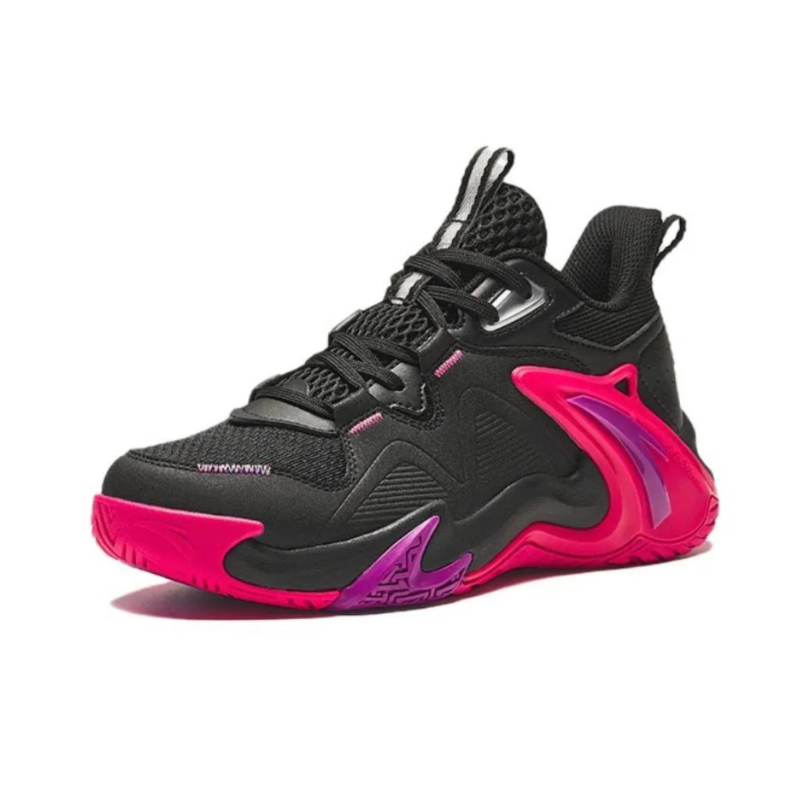 Anta Kids Airspace 4.0 - Black/Red Non Slip Tread Sneakers Easy On Off