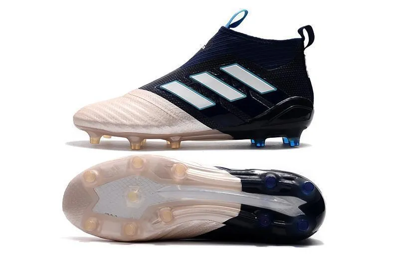 Cushioned heel Motion Sync Adidas ACE Purecontrol FG Football Soccer Cleats shoes Gold Blue White