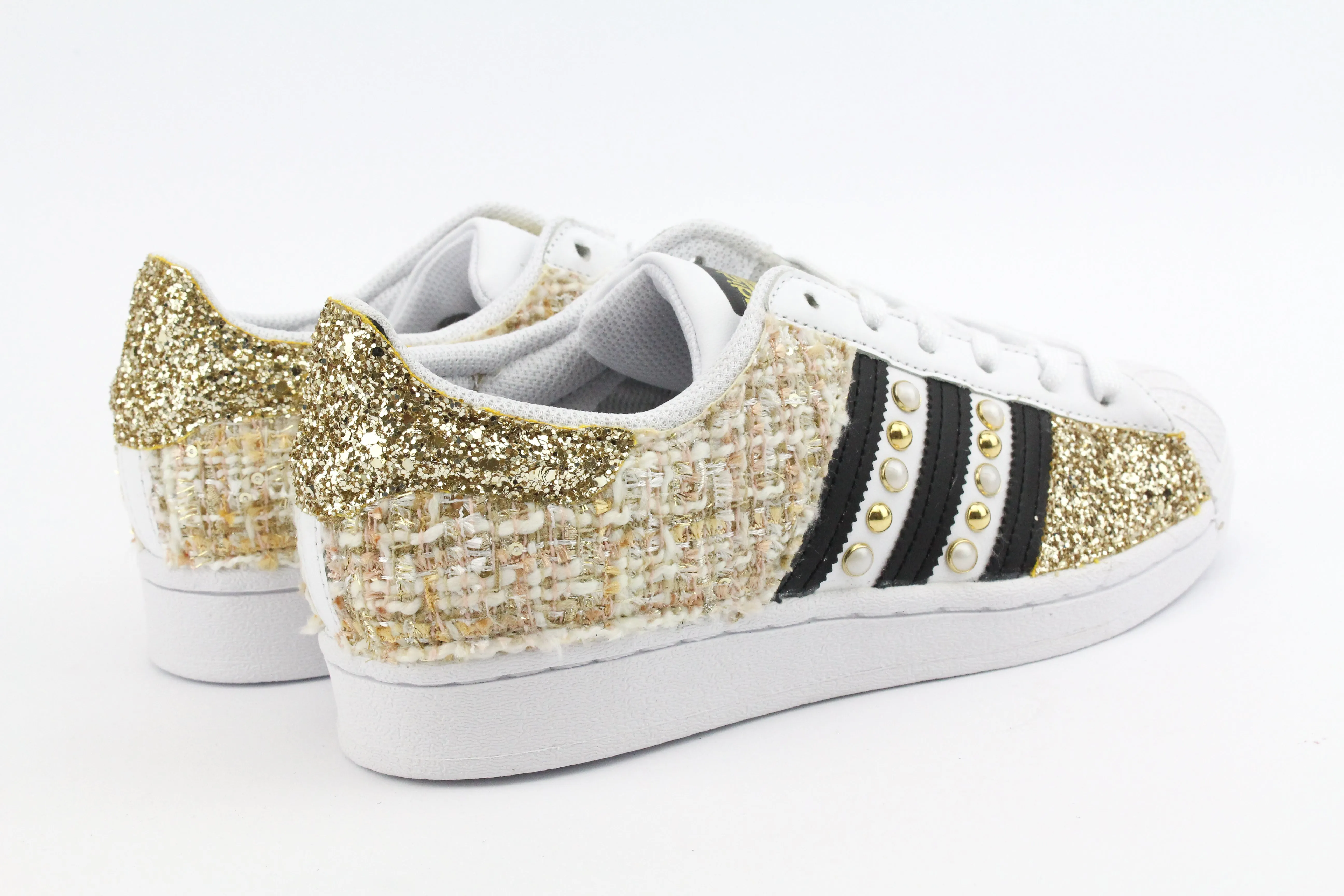 Step Relief Adidas Superstar Gold Boucl?? Glitter & Borchie