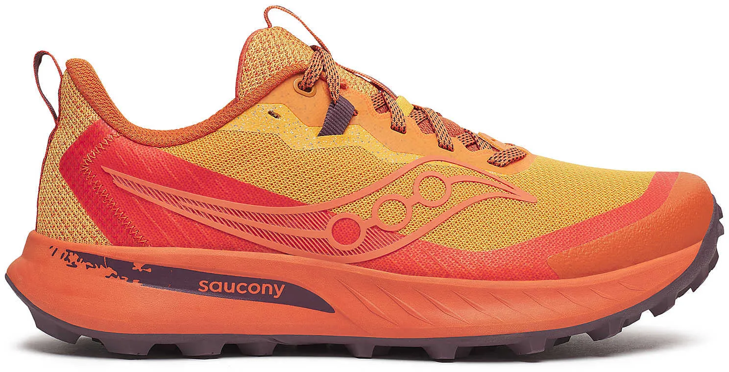Saucony Peregrine 15 Mens Trail Running Shoes - Orange mesh construction