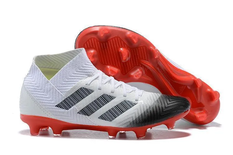 New Adidas Nemeziz 18.1 FG Soccer Cleats Shoes White Black Red Kick Flow