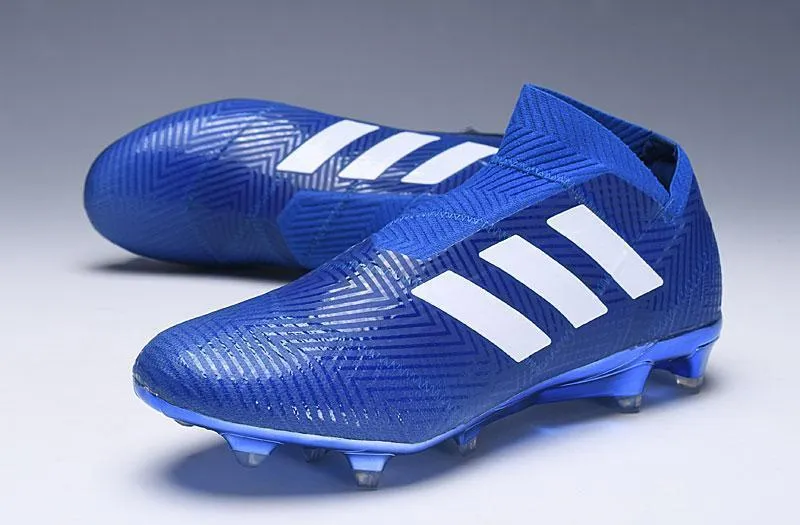 New Adidas Nemeziz 18  FG Soccer Cleats Shoes Blue White Sweat Control Locked Down