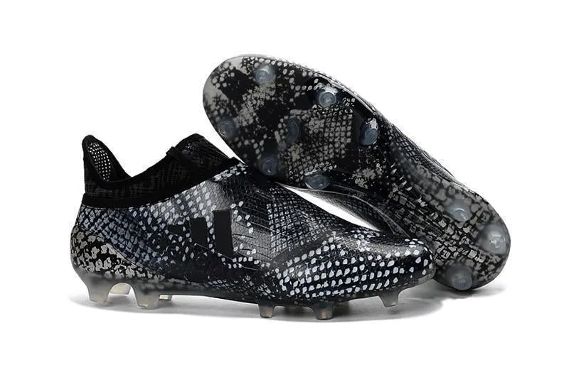 Adidas X 16  Purechaos FG/AG Soccer Cleats Black Grey Snakeskin Quick Entry