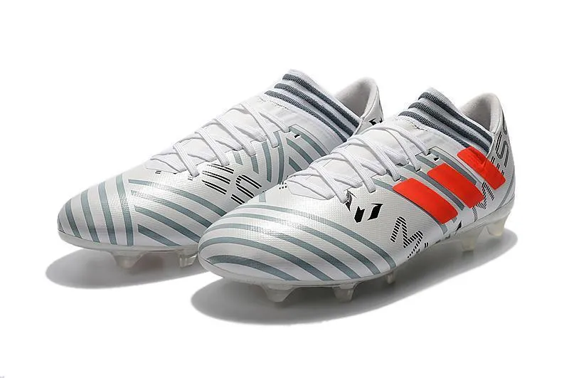 New Adidas Nemeziz Messi FG Soccer Cleats Shoes Sliver Gray Orange Foot Flex Ground Force