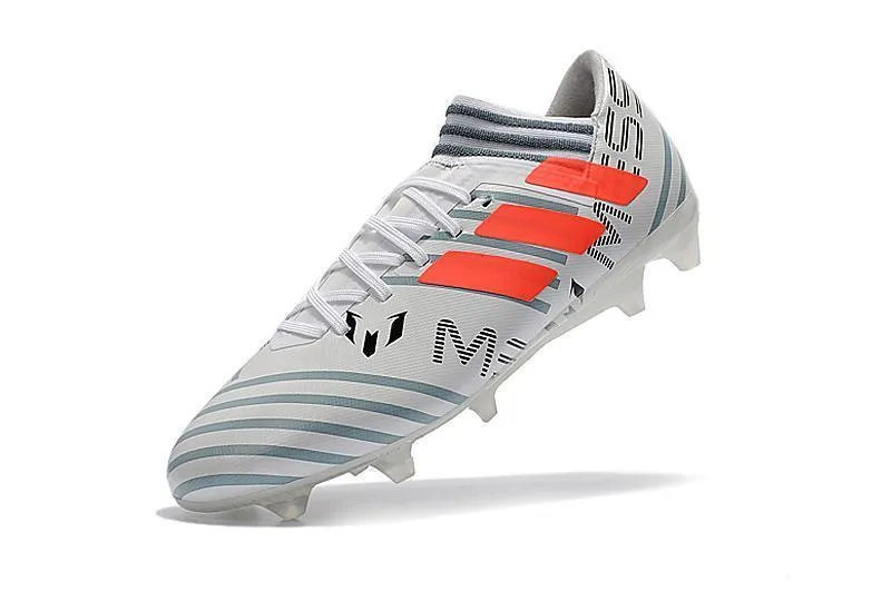 Soft ground New Adidas Nemeziz Messi FG Soccer Cleats Shoes Sliver Gray Orange