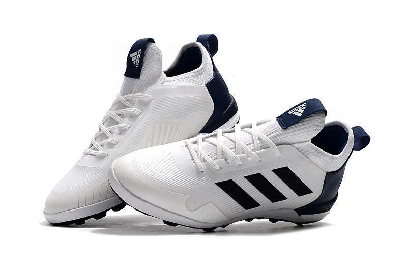 Outdoor Drill Adidas ACE TF Soccer Cleats Shoes White Blue Black
