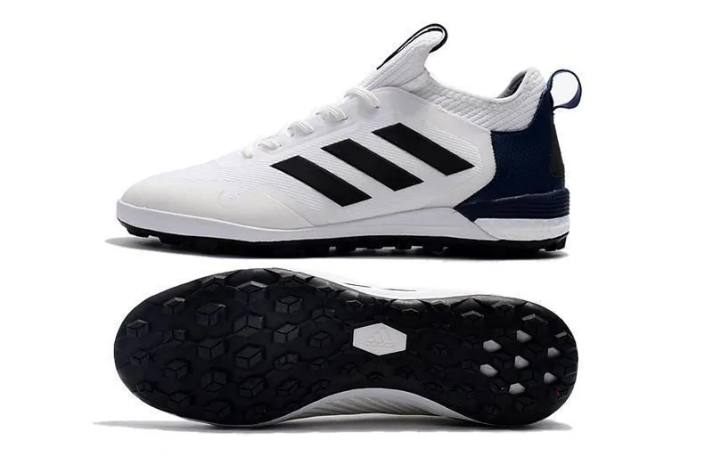 Adidas ACE TF Soccer Cleats Shoes White Blue Black Stable Heel Impact Fit
