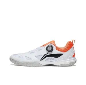 Adaptive Midfoot Lockdown Li-Ning Mage Pe Low Table Tennis Shoes - White/Orange