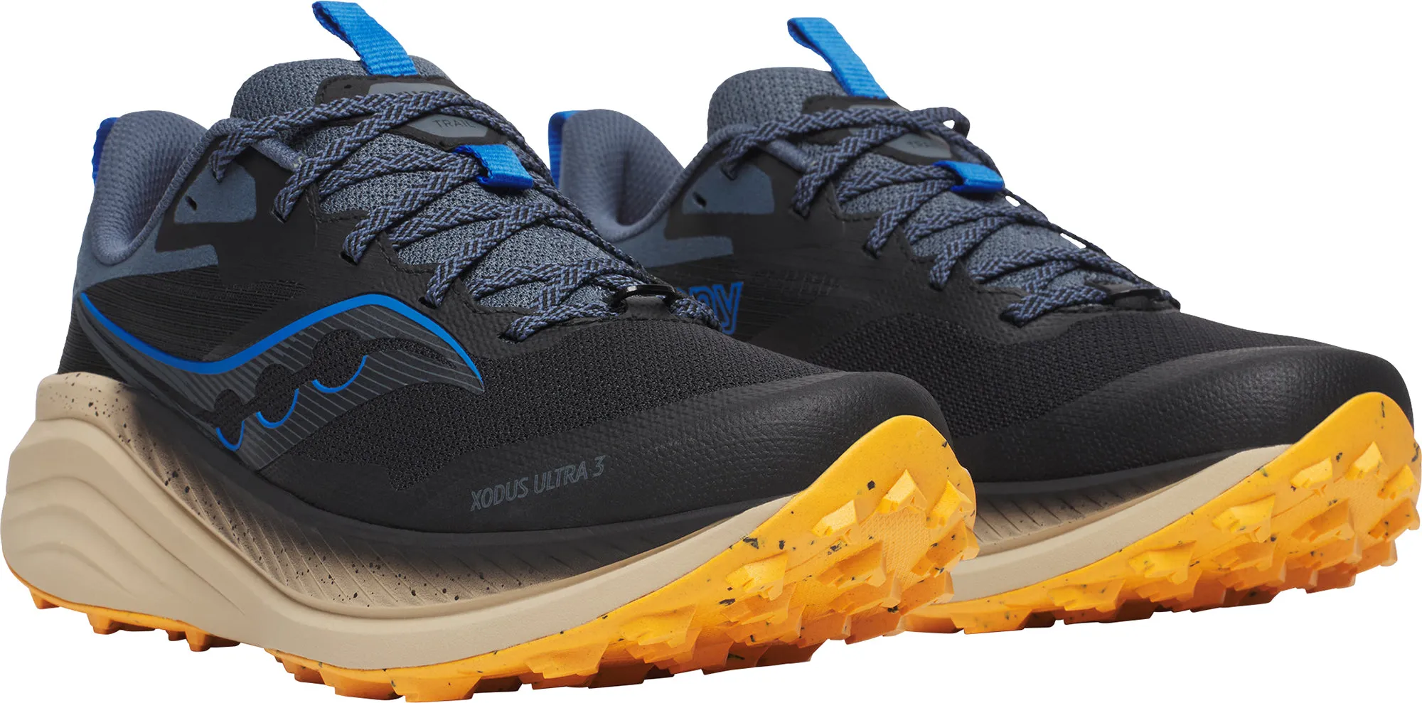 stretchy upper shoes Saucony Xodus Ultra 3 Mens Trail Running Shoes - Black