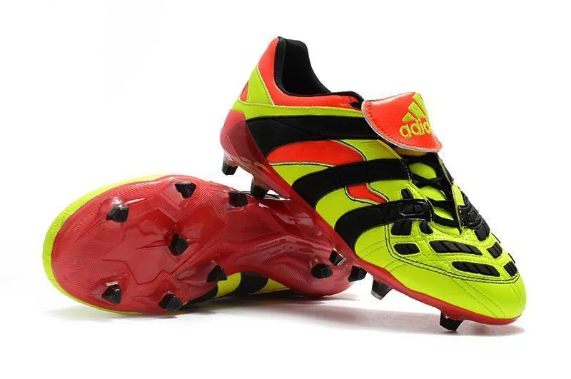 New Adidas Predator Accelerator FG Electricity Soccer Cleats Shoes Green Red Black Ergonomic Shape Field Vision
