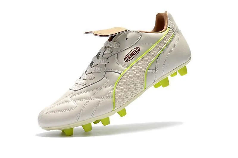 Puma King FG Football Shoes White/Green Balanced Comfort Compact Build