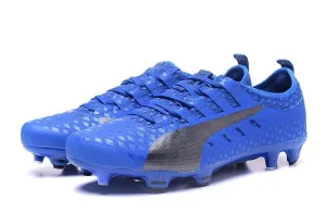PUMA evoPOWER Vigor 1 FG Soccer Cleats Total Blue Black Pro Agility Dry Pitch
