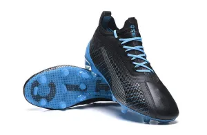 Puma One 5.1 FG AG Soccers Cleats Shoes Black Blue Padded Ankle