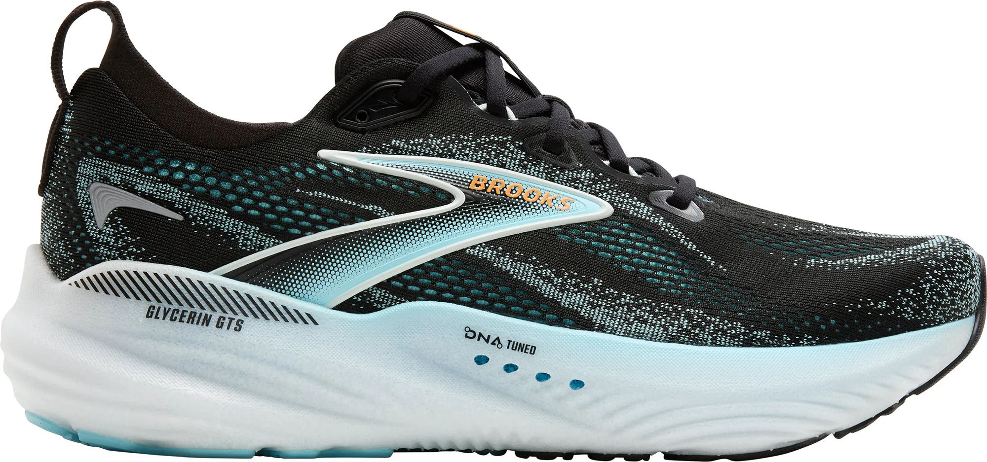 Established Hyperburst Foam Brooks Glycerin GTS 22 Mens Running Shoes - Black