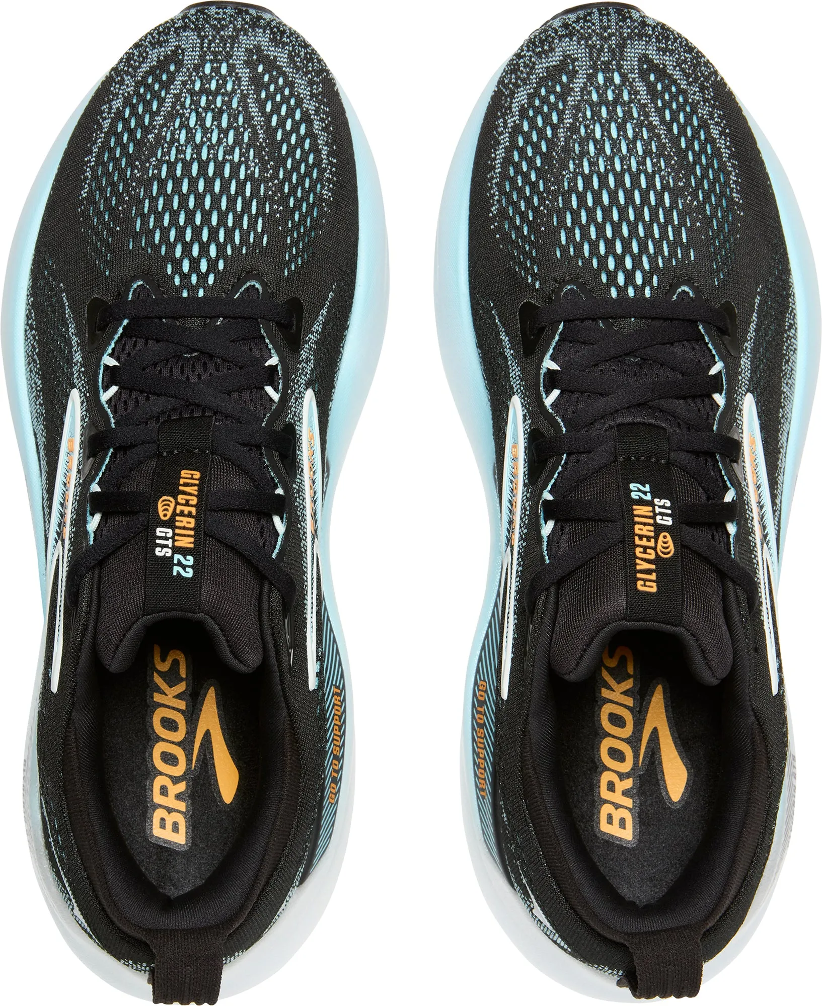 solid - leather shoes Brooks Glycerin GTS 22 Mens Running Shoes - Black