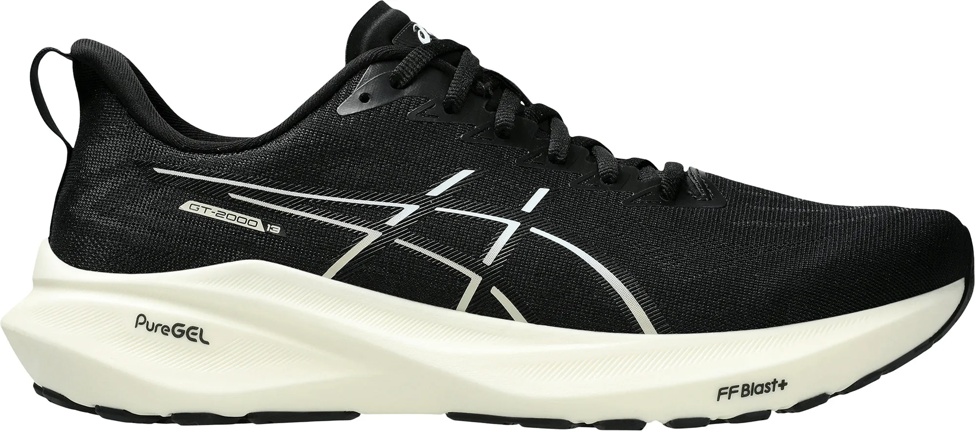Advanced Flexibility leather - strap shoes Asics GT 2000 13 WIDE FIT Mens Running Shoes - Black