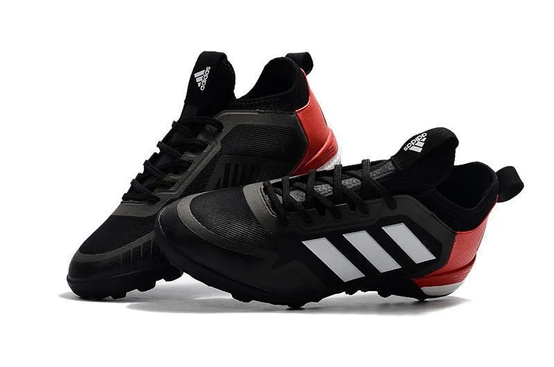 Adidas ACE TF  Soccer Cleats Shoes Black White Red Seamless Feel