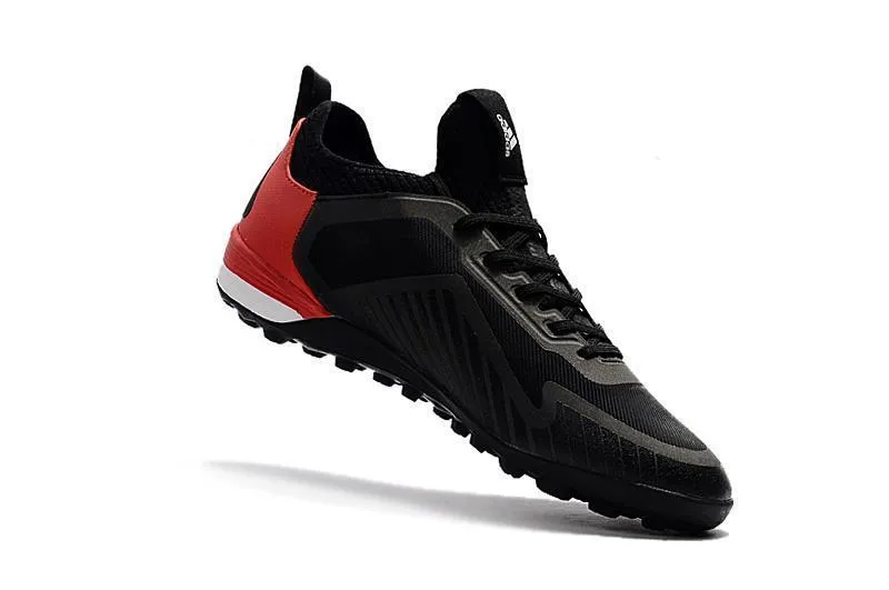 Adidas ACE TF  Soccer Cleats Shoes Black White Red Ball Focus