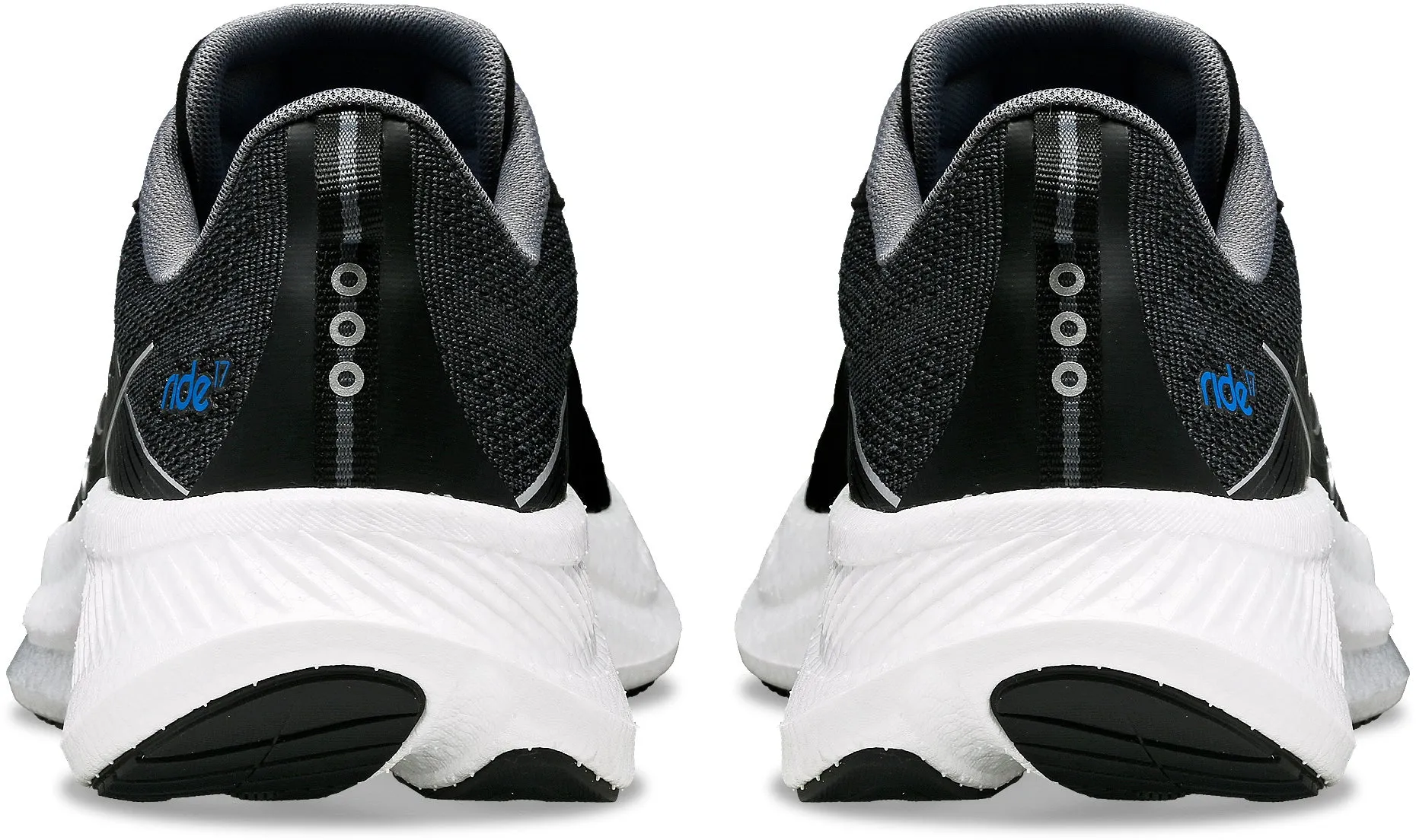 Flexible Midsole Design Torsional Support Frame Saucony Ride 17 Mens Running Shoes - Black