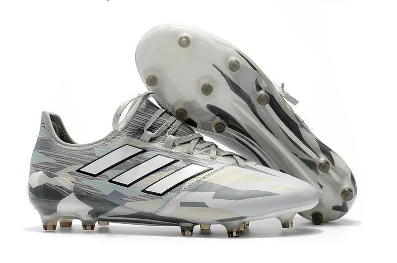 Turf Focus Directional Change Adidas ACE FG Soccer Shoes Cleats Gray White