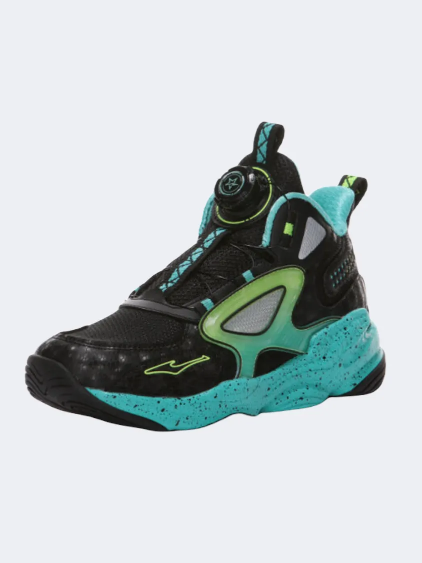 Cool Pop Dynamic Flex Construction Erke Gs Boys Basketball Shoes Black/Green