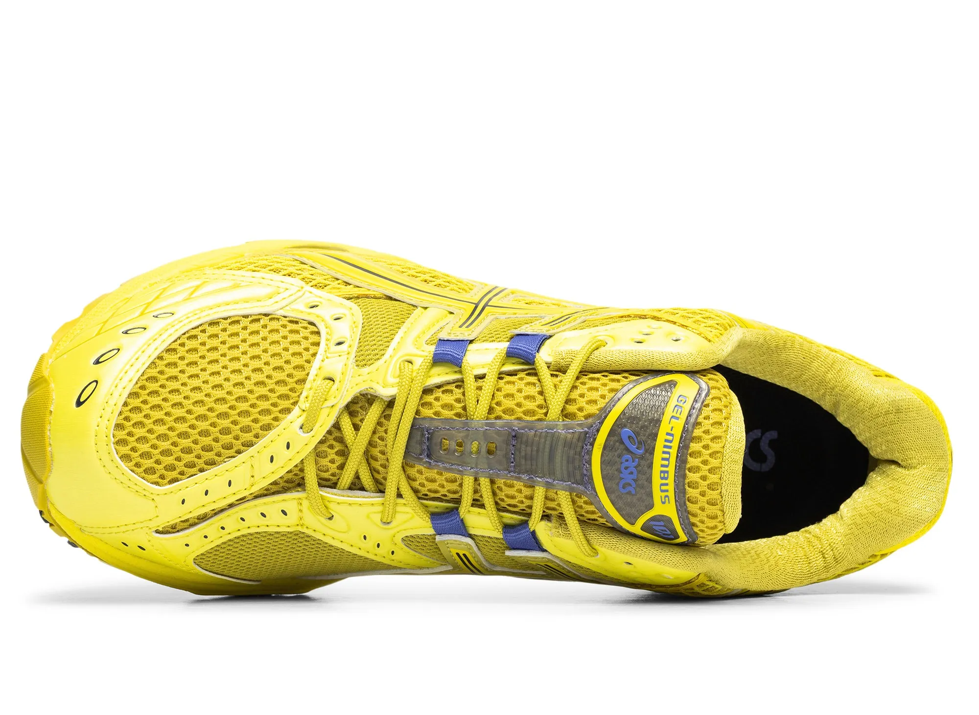 running during a windy day Asics Gel-Nimbus 10.1 'Kelp / Lemon Spark'