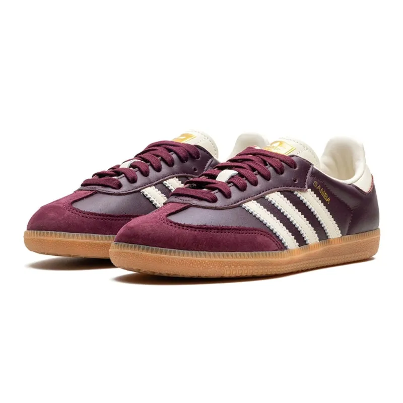 Mixed Texture Dynamic Grip Adidas Samba OG Maroon Crewht Gold
