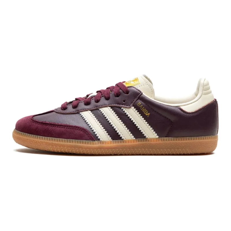 Adidas Samba OG Maroon Crewht Gold Basic Form