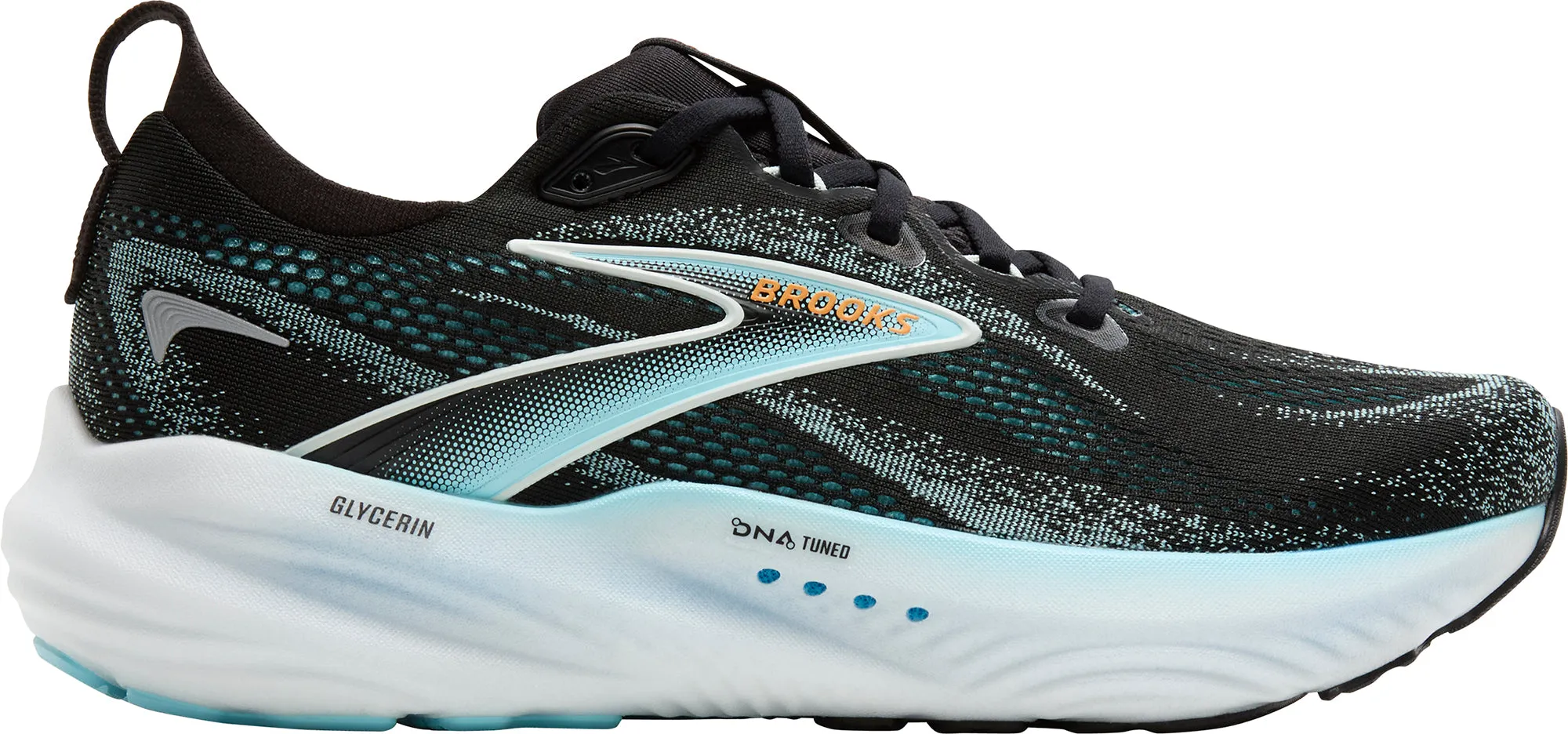 Multi Layer Mesh Ventilation Brooks Glycerin 22 Mens Running Shoes - Black