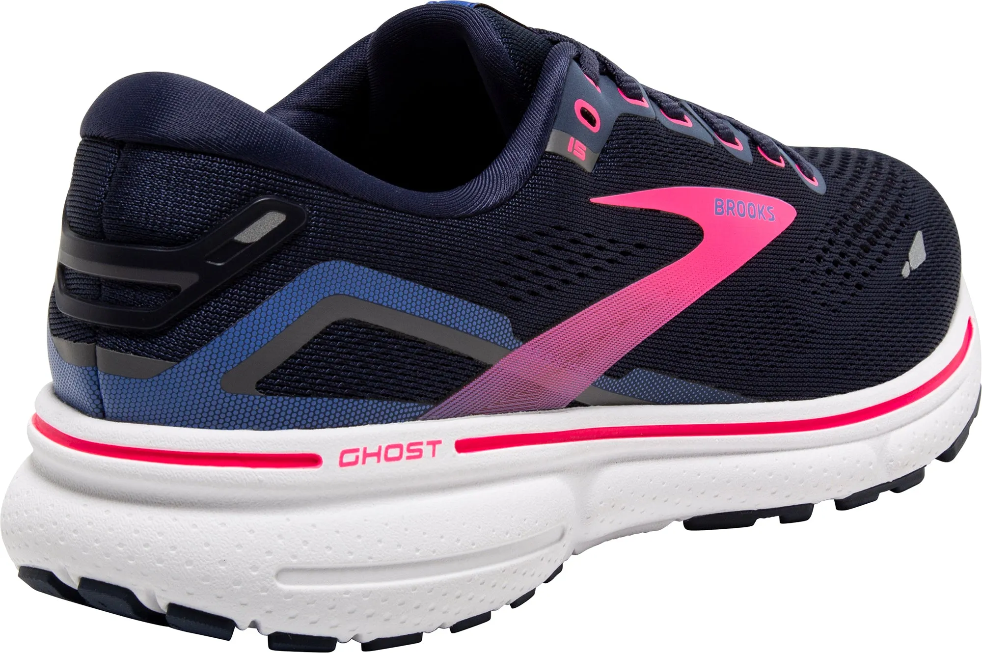 Brooks Ghost 15 Womens Running Shoes - Navy Aerobic Performance Tuned Heat Sealed Seam Technology