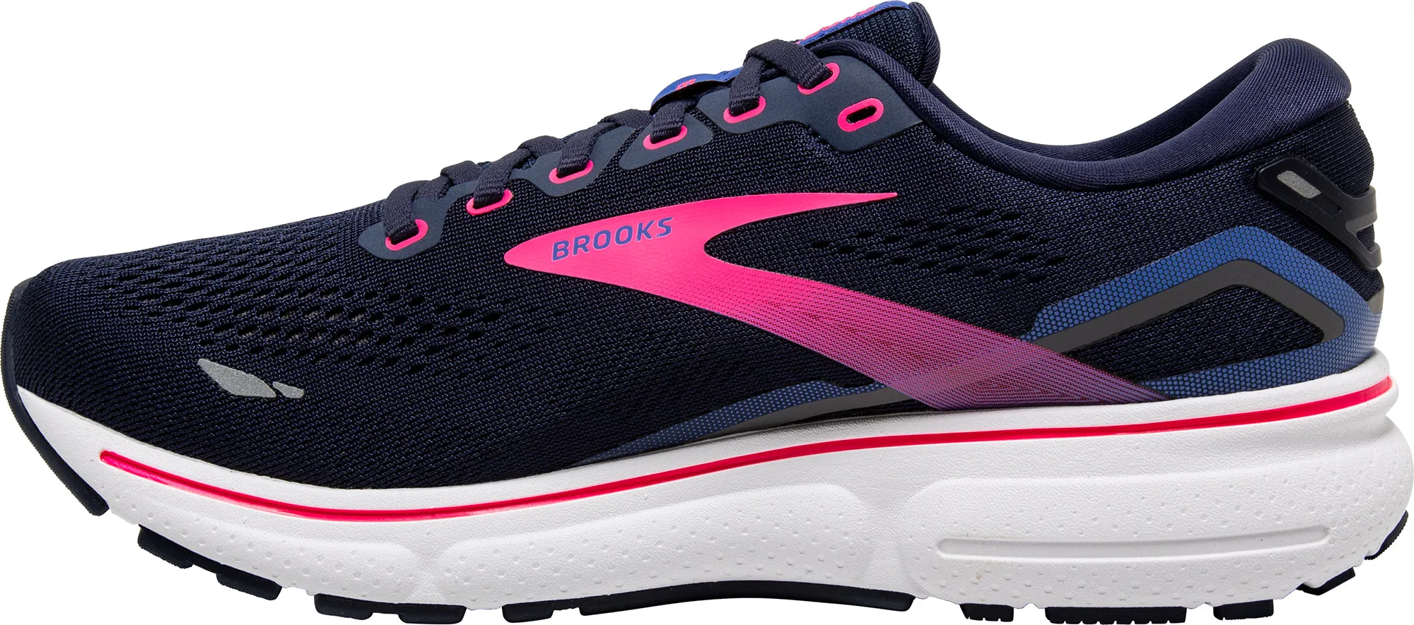 Dynamic Support Frame High Rebound Efficiency Brooks Ghost 15 Womens Running Shoes - Navy