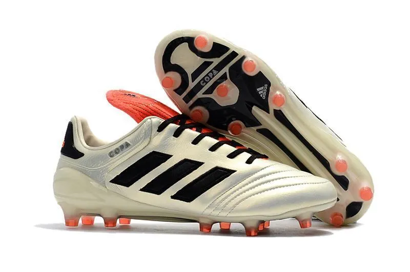 Adidas Copa 17.1 FG Soccer Cleats Shoes White Black Orange Stretch Collar