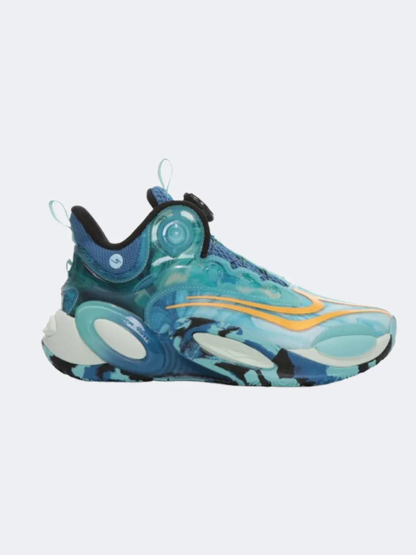 orthopedic Erke Gs Boys Basketball Shoes Cyan/Green/Orange