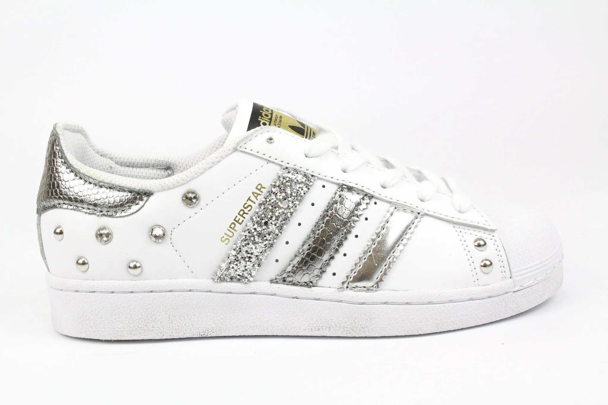 Adidas Superstar Pitone Laminato Antracite Glitter & Strass Easy Dressing subtle style