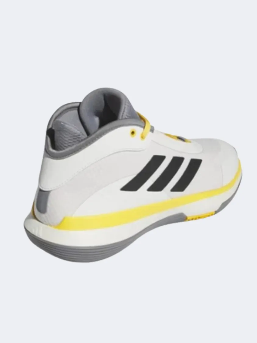 Low Impact Landing Design Adidas Bounce Legends Men Basketball Shoes White/Black/Yellow