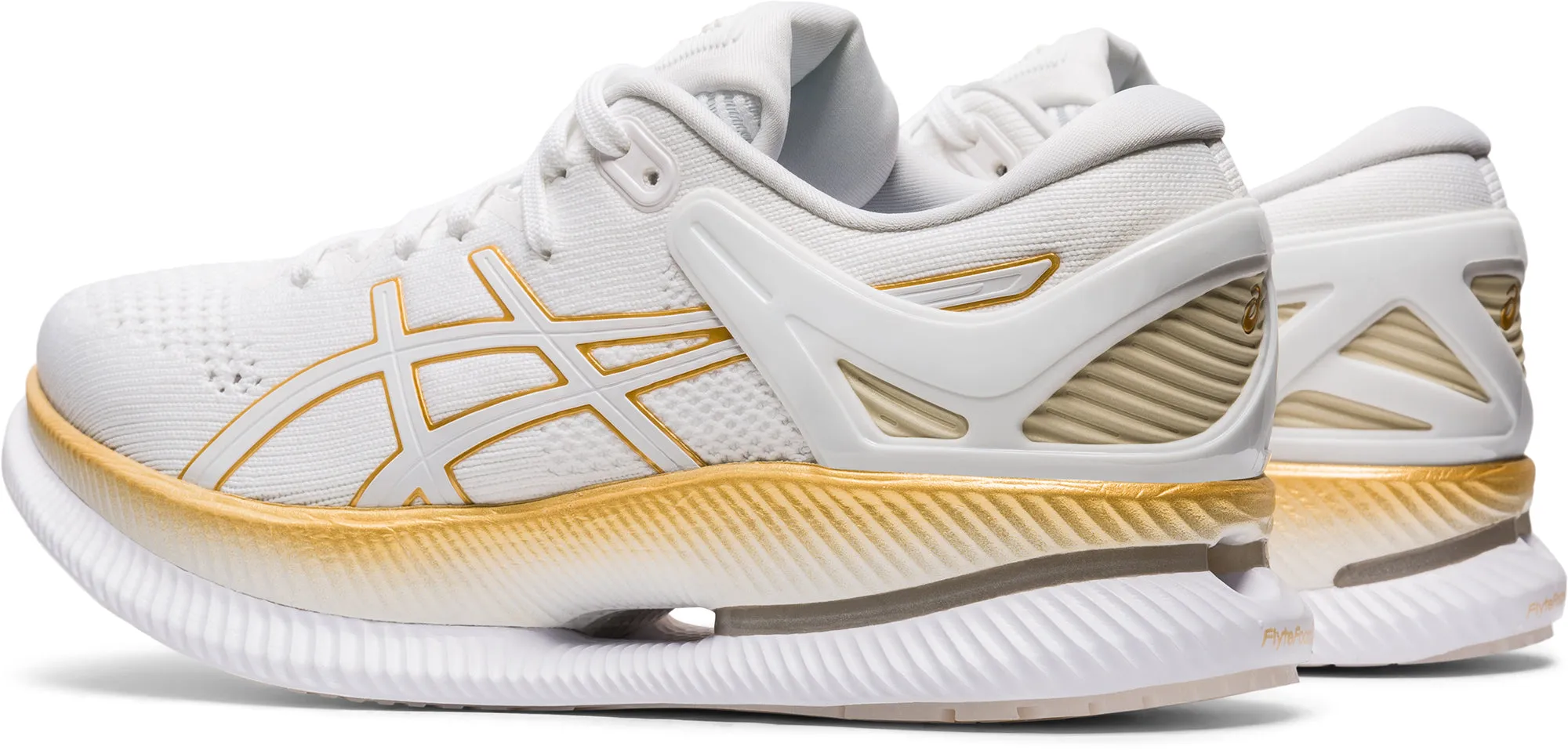running in a sidewalk area shoes Asics MetaRide Womens Running Shoes - White
