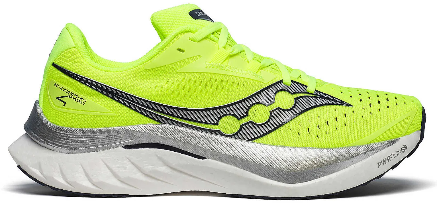 Foot Landing Impact Resistance Tech Saucony Endorphin Speed 4 Mens Running Shoes - Yellow