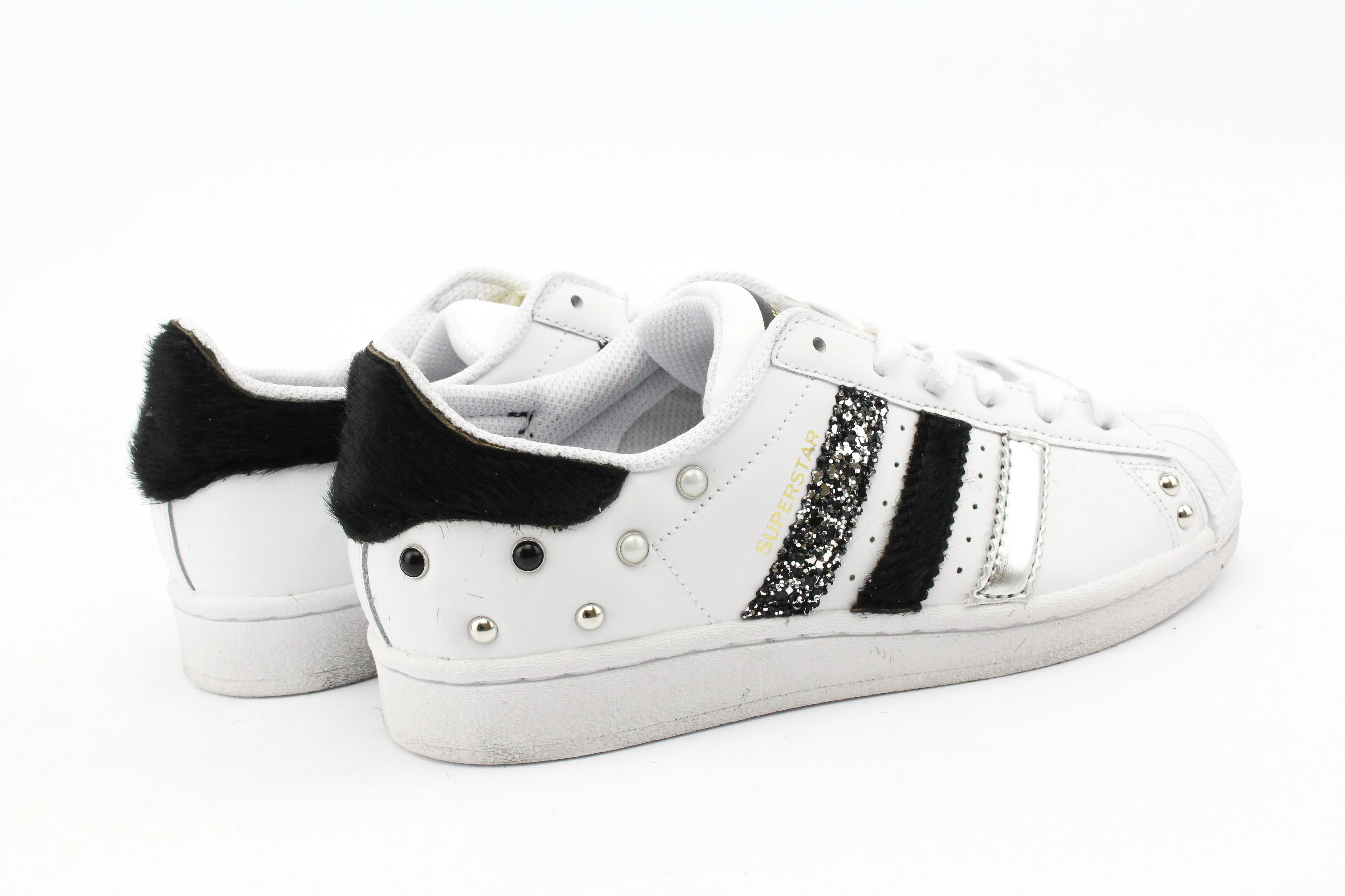 Street Move Dog Run Adidas Superstar Cavallino Nero Glitter & Strass