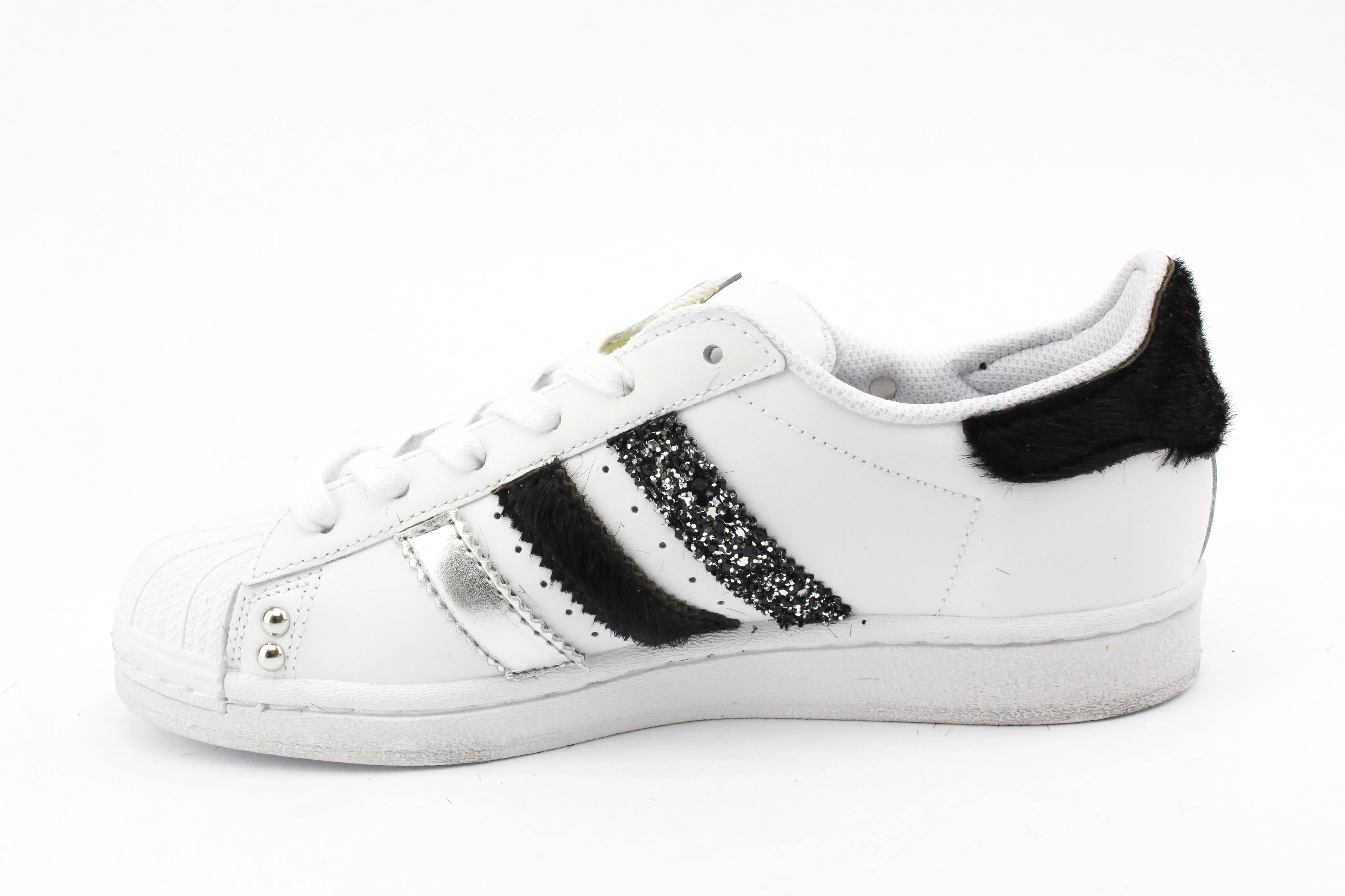 Adidas Superstar Cavallino Nero Glitter & Strass Luxe Look Cliff Path