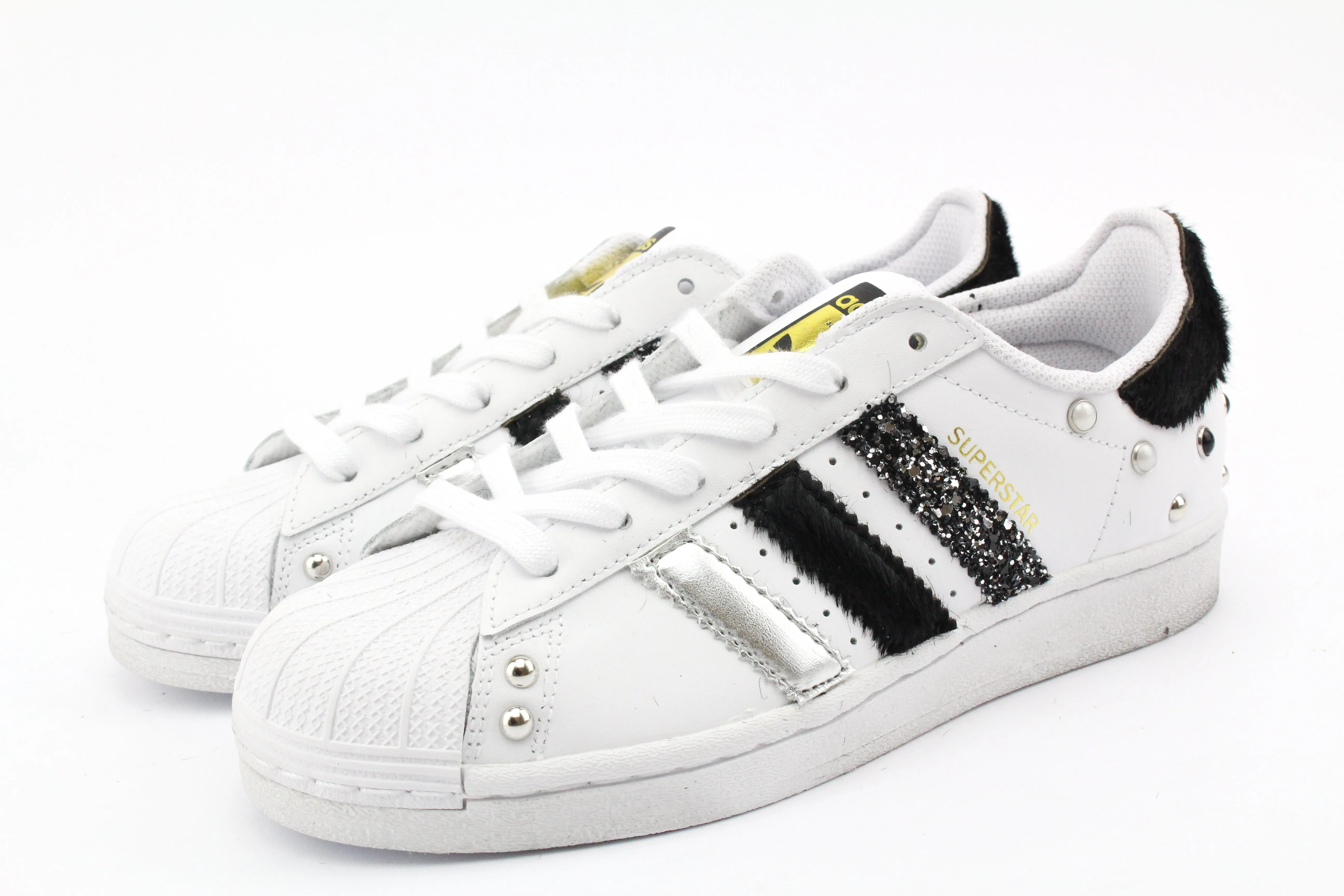 Bounce Step Versatile Look Adidas Superstar Cavallino Nero Glitter & Strass