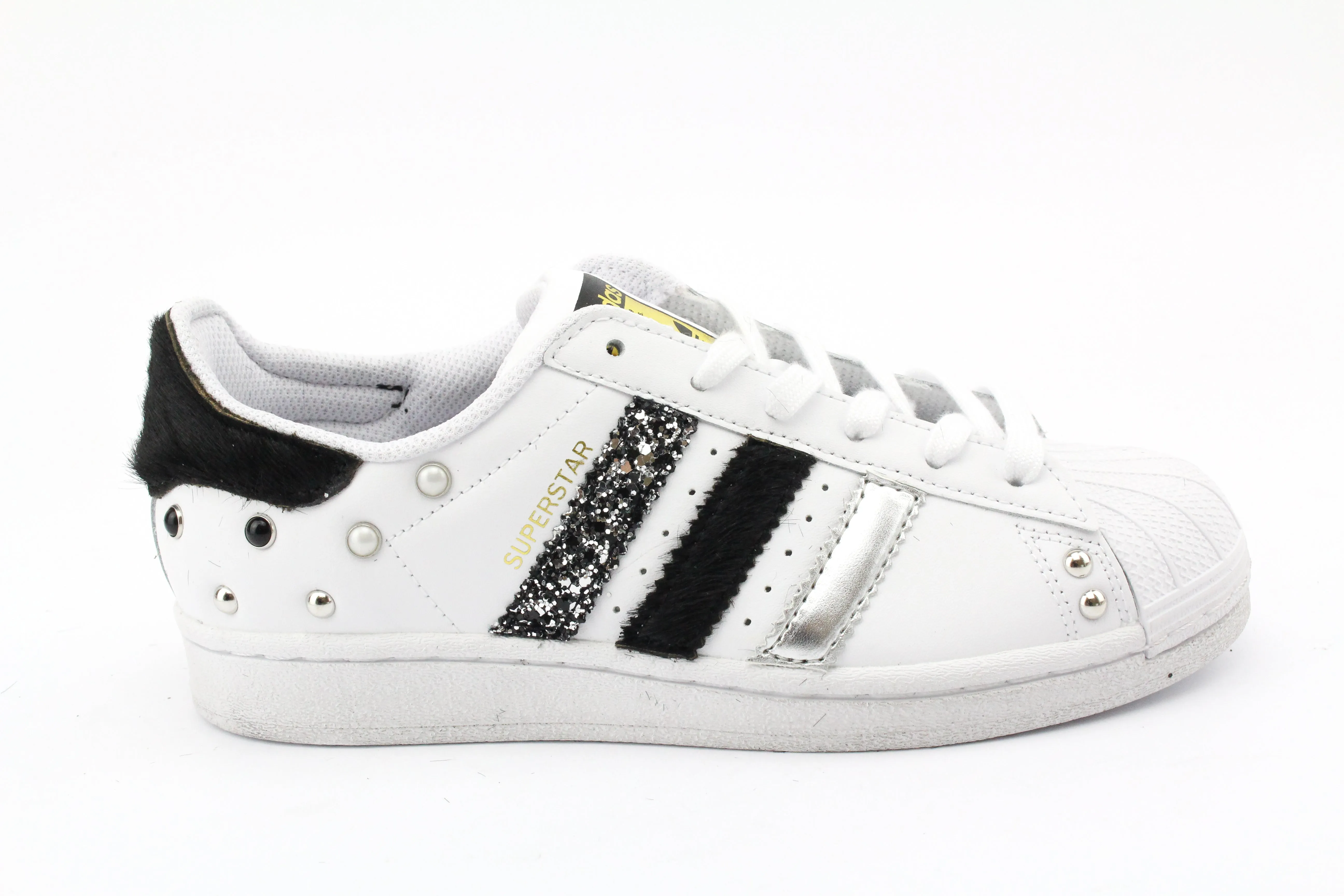 Adidas Superstar Cavallino Nero Glitter & Strass Cushioned Walk Modern Touch