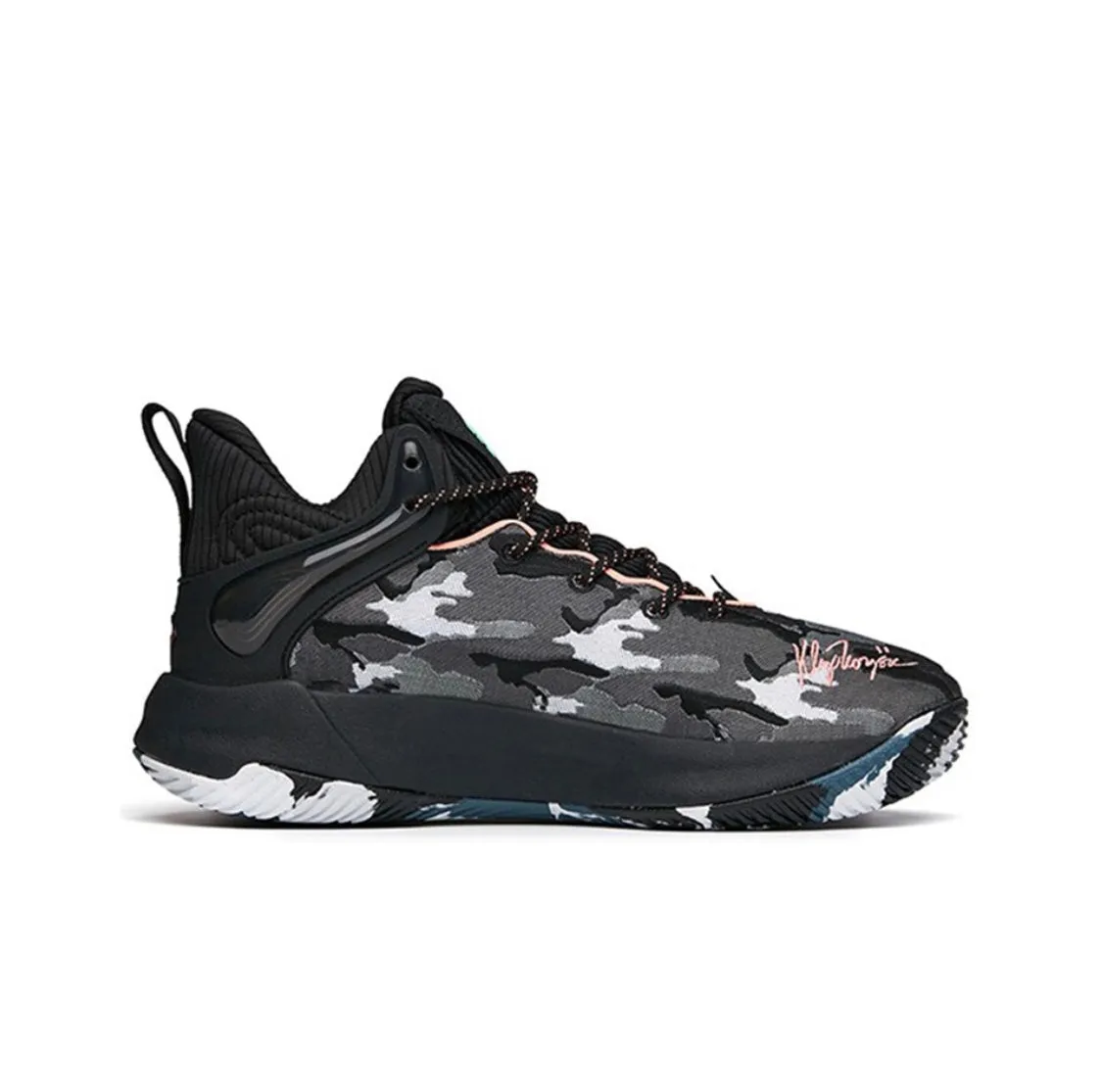 Anta Men's KT "The Mountain 1.0" Low Actual Basketball Shoes - Black/White/Gray OdorResistant Lightweight Midsole Foam