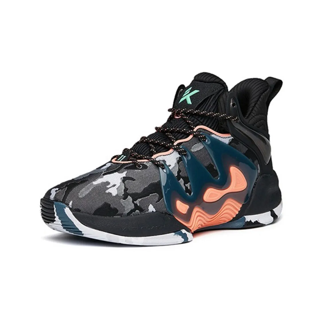 Anta Men's KT "The Mountain 1.0" Low Actual Basketball Shoes - Black/White/Gray Well crafted Quick Support
