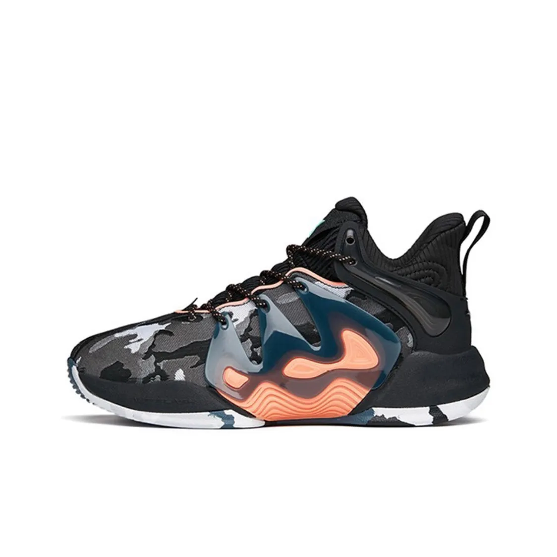 Anta Men's KT "The Mountain 1.0" Low Actual Basketball Shoes - Black/White/Gray Quick Drying Lining
