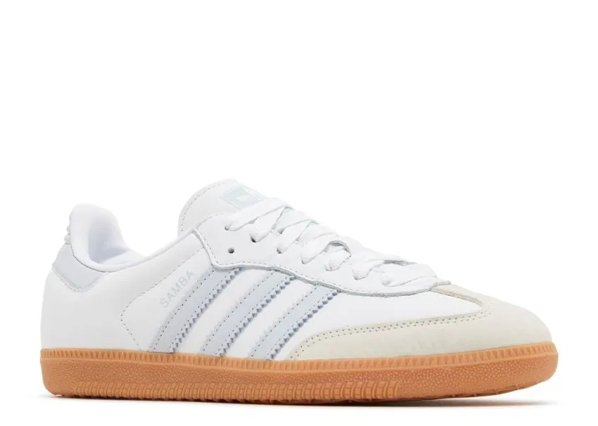 Adidas Samba OG White Halo Blue Gum Premium Suede Material