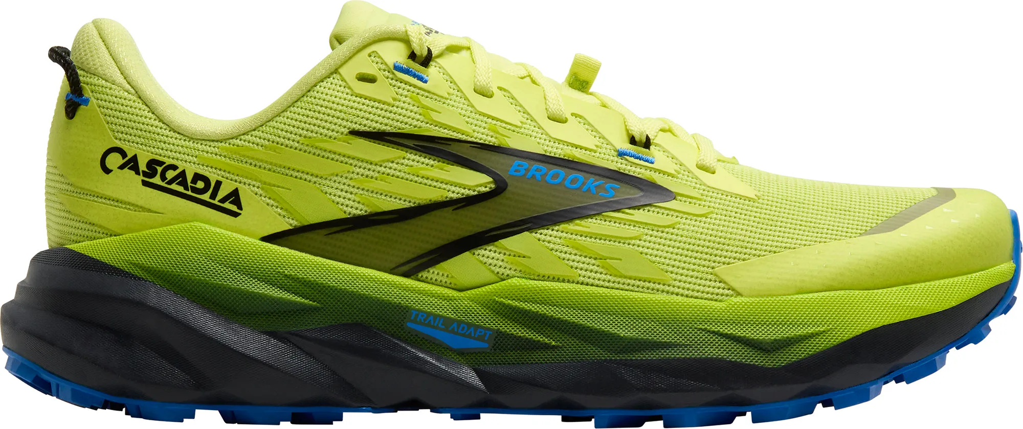 Brooks Cascadia 19 Mens Trail Running Shoes - Green Decoupled Heel Zone