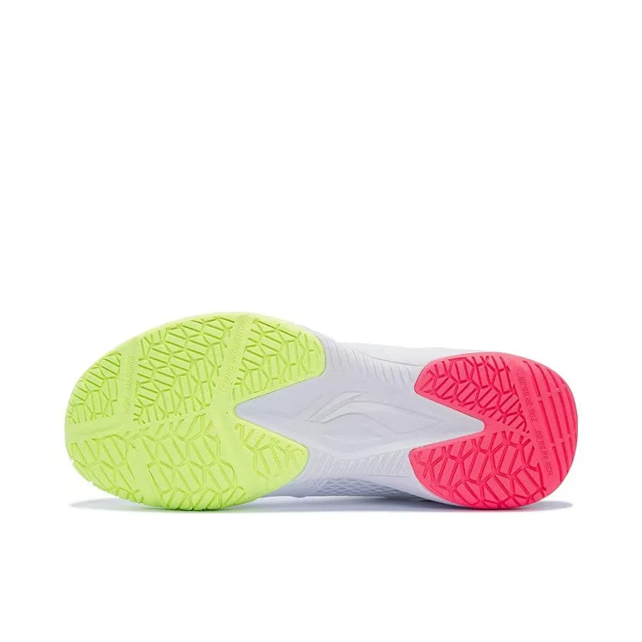 Li-Ning AXforce LT-01 Lite Badminton Shoes - White/Red/Yellow Flexible Traction Outsole